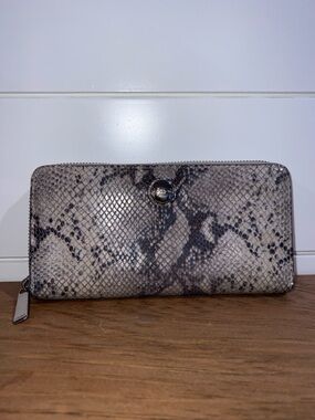 Coach Snake-Print Zip Wallet